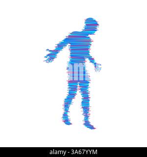 Man breitet die Hände an den Seiten. Mann tun balance Geste. Konzept Kommunikation. Vector Illustration. Stock Vektor