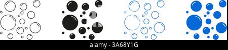 Blasenkreislinie Und Symbolsatz Volumenkörper. Air And Water Bubble Symbol Kollektion. Abbildung Des Isolierten Vektors Stock Vektor