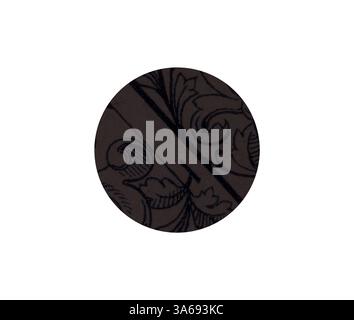 Ein kreisförmiges Muster mit komplizierten Blumen- und Blattmotiven in einer eleganten, symmetrischen Komposition. Klassische Kunst mit modernem Touch, neu interpretiert von Artotop, transformiertes italienisches Ornament Stockfoto