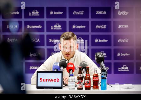 Brüssel, Belgien März 2025. Jan Vertonghen von Anderlecht wurde während einer Pressekonferenz von RSC Anderlecht und Vertonghen vorgestellt, um das Ende seiner Karriere am Dienstag, den 25. März 2025, in Brüssel bekannt zu geben. BELGA FOTO HATIM KAGHAT Credit: Belga News Agency/Alamy Live News Stockfoto