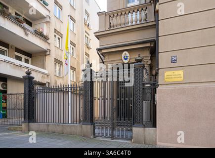 Belgrad, Serbien. März 2025. Außenansicht der Vatikanischen Apostolischen Nunziatur im Stadtzentrum Stockfoto