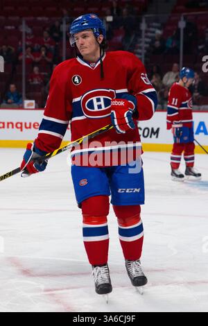 27. JANUAR 2015: Christian Thomas #60, der rechte Flügel der Montreal Canadiens, wärmt sich vor einem NHL-Spiel zwischen den Dallas Stars und den Montreal Canadiens im Bell Centre in Montreal, Quebec, Kanada auf. Die Montreal Canadiens besiegten die Dallas Stars mit 3:2. Philippe Bouchard/CSM(Bild: © Philippe Bouchard/Cal Sports Media/Cal Sport Media/ZUMAPRESS.com) Stockfoto
