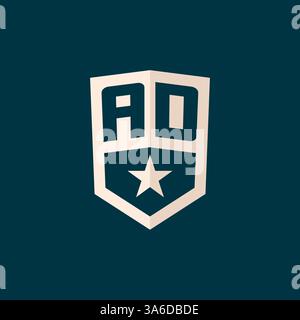 Ursprüngliches AD-Logo Sternschild-Symbol mit einfacher Design-Vektorgrafik Stock Vektor