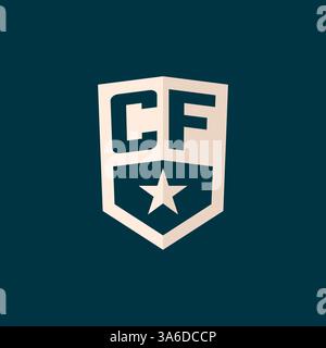 Ursprüngliches CF-Logo-Sternschild-Symbol mit einfacher Design-Vektorgrafik Stock Vektor