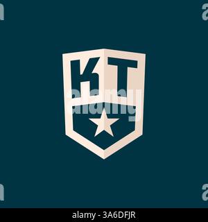 Erstes KT-Logo Sternschild-Symbol mit einfacher Design-Vektorgrafik Stock Vektor