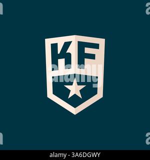 Erstes KF-Logo Sternschild-Symbol mit einfacher Design-Vektorgrafik Stock Vektor