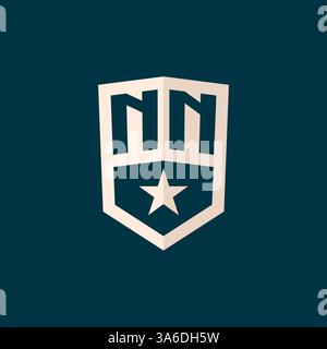 Erstes NN-Logo Sternschild-Symbol mit einfacher Design-Vektorgrafik Stock Vektor