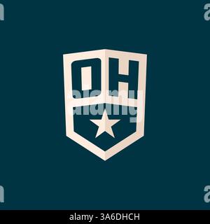 Erstes OH-Logo Sternschild-Symbol mit einfacher Design-Vektorgrafik Stock Vektor