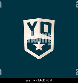 Erstes YQ-Logo Sternschild-Symbol mit einfacher Design-Vektorgrafik Stock Vektor