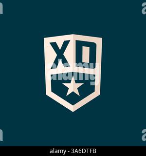 Ursprüngliches XD-Logo Sternschild-Symbol mit einfacher Design-Vektorgrafik Stock Vektor