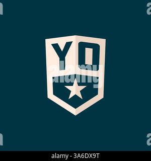 Initial YO Logo Sternschildsymbol mit einfacher Design-Vektorgrafik Stock Vektor