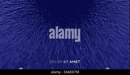 Kleine Partikel bewegen sich aus der Mitte heraus. Array mit dynamischen Partikeln. Abstraktes Gitterdesign. Vektordarstellung im Technologiestil. Kann für Sci verwendet werden Stock Vektor