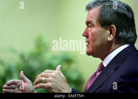 September 2008 - Frühere Sek. Tom Ridge spricht während des Frühstücks im Hilton Garden in St. Paul, Minnesota, Mittwoch, den 3. September 2008, vor der Delegation der Republikaner von Minnesota. (Jennifer Simonson/Minneapolis Star Tribune/MCT) (Kreditbild: © Minneapolis Star Tribune/MCT/ZUMAPRESS.com) Stockfoto