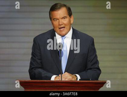 September 2008 - Frühere Sek. Tom Ridge spricht am Donnerstag, den 4. September 2008, im Xcel Energy Center in St. Paul, Minnesota. (Harry E. Walker/MCT) (Foto: © Harry E. Walker/MCT/ZUMAPRESS.com) Stockfoto