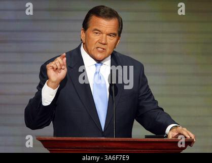 September 2008 - Frühere Sek. Tom Ridge spricht am Donnerstag, den 4. September 2008, im Xcel Energy Center in St. Paul, Minnesota. (Harry E. Walker/MCT) (Foto: © Harry E. Walker/MCT/ZUMAPRESS.com) Stockfoto