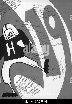 Die Ausgabe 1962 des Jahrbuchs „62 Warrior“ der Hopkins High School dokumentiert Schüleraktivitäten, Lehrerprofile, Sportveranstaltungen und andere wichtige Momente des Schuljahres 1961-1962. Stockfoto