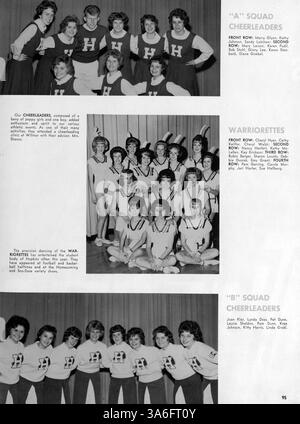 Die Ausgabe 1962 des Jahrbuchs „62 Warrior“ von der Hopkins High School bietet einen umfassenden Einblick in das Studentenleben, die Lehrkräfte, die Leichtathletik, die Vereine und die wichtigsten Veranstaltungen des Schuljahres 1961-1962. Stockfoto