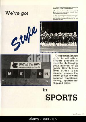 Diese Ausgabe 1988 des Talons Jahrbuchs fasst die wichtigsten Momente des Schuljahres 1987-1988 zusammen und zeigt Schüler, Dozenten, Leichtathletik und Vereine. Stockfoto
