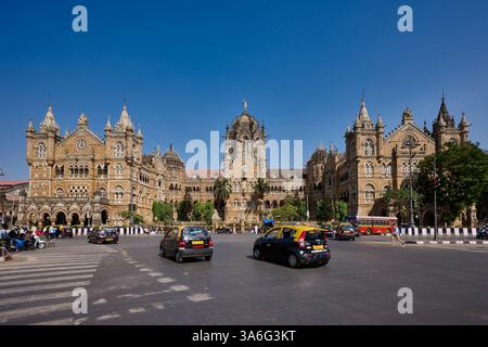 Chhatrapati Shivaji Terminus (Victoria Terminus), Mumbai, Bombay, Indien, Asien Stockfoto