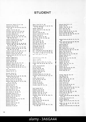 Das Jahrbuch „Antler“ 1963 bietet einen Überblick über das Schuljahr 1962-1963 der Minnehaha Academy mit Porträts von Schülern und Dozenten sowie sportlichen Veranstaltungen und Clubaktivitäten. Stockfoto