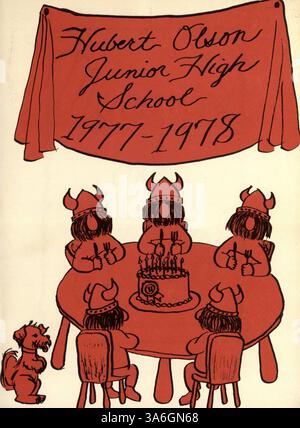 Das Jahrbuch 1978 der Hubert Olson Junior High School erfasst die Aktivitäten, Schüler, Lehrer, Sportmannschaften und besondere Veranstaltungen, die das Schuljahr 1977-1978 geprägt haben. Stockfoto