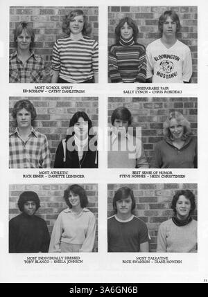 Dieses Jahrbuch der Hubert Olson Junior High School 1978 dokumentiert die Schülerschaft, die Fakultät, den Sport und die außerschulischen Aktivitäten des akademischen Jahres 1977-1978. Stockfoto