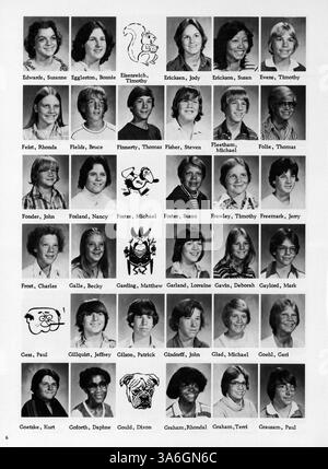 Das Jahrbuch der Hubert Olson Junior High School aus dem Jahr 1978 beleuchtet die Schüler, den Sport, die Lehrkräfte und die bedeutenden Ereignisse des akademischen Jahres 1977-1978. Stockfoto