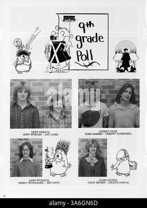 Das Jahrbuch 1978 der Hubert Olson Junior High School dokumentiert wichtige Momente und Aktivitäten des Schuljahres 1977-1978, darunter Sport, Akademiker und gesellschaftliche Veranstaltungen. Stockfoto