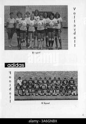 Das Jahrbuch der Hubert Olson Junior High School 1978 dokumentiert die wichtigsten Ereignisse und Schülererfahrungen aus dem Schuljahr 1977-1978, darunter Sport und außerschulische Aktivitäten. Stockfoto