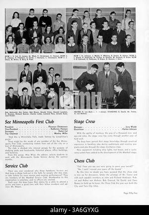 Das Cardinal Yearbook 1939 der Marshall High School dokumentiert das Leben von Schülern, Lehrkräften, Vereinen, Leichtathletik und wichtige Schulveranstaltungen während des akademischen Jahres 1938-1939. Stockfoto
