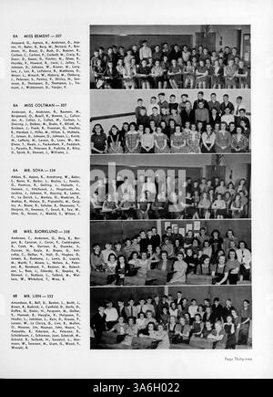 Das Jahrbuch der Marshall High School 1939, der Kardinal, beleuchtet das Leben der Schüler, Lehrer, Clubs, Sportmannschaften und Schlüsselveranstaltungen aus dem Schuljahr 1938-1939. Stockfoto