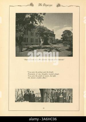 Die Ausgabe 1929 des Dayesye Jahrbuchs der St. Margaret's Academy beleuchtet die akademischen und außerschulischen Aktivitäten, die das Leben der Schüler während des Schuljahres 1928-1929 geprägt haben. Stockfoto