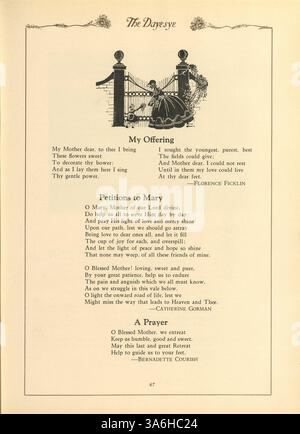 Das Dayesye Yearbook 1929 bietet einen umfassenden Einblick in das Schuljahr 1928-1929 an der St. Margaret's Academy mit sportlichen Wettbewerben, akademischen Höhepunkten und Schüleraktivitäten. Stockfoto