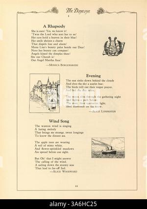 Das Dayesye Jahrbuch 1929 der St. Margaret's Academy fasst die Höhepunkte des Schuljahres 1928-1929 zusammen und zeigt Schüler, Lehrer, Leichtathletik, Clubs, und große Schulveranstaltungen. Stockfoto
