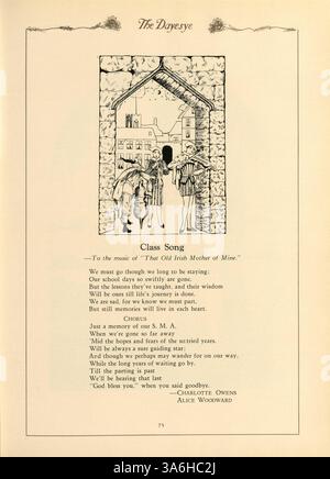 Das Dayesye Jahrbuch 1929 der St. Margaret's Academy fasst die Höhepunkte des Schuljahres 1928-1929 auf, darunter Schülerleistungen, Leichtathletik, Beiträge an Lehrkräfte und Schulveranstaltungen. Stockfoto