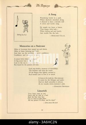 Diese Ausgabe 1929 des Dayesye Jahrbuchs erfasst die akademischen, sportlichen und außerschulischen Aktivitäten der St. Margaret's Academy mit Schülern, Lehrern und Schlüsselveranstaltungen aus dem Schuljahr 1928-1929. Stockfoto