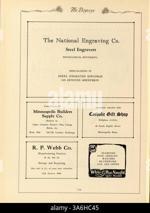 Dieses Jahrbuch 1929 der St. Margaret's Academy zeigt Schülerporträts, Lehrerprofile, sportliche Leistungen und Schulclubs aus dem Schuljahr 1928-1929. Stockfoto