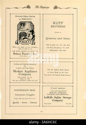 Das Jahrbuch der St. Margaret's Academy 1929 zeigt Schüler- und Lehrerprofile, sportliche Highlights und Aktivitäten des Schulclubs während des akademischen Jahres 1928-1929. Stockfoto