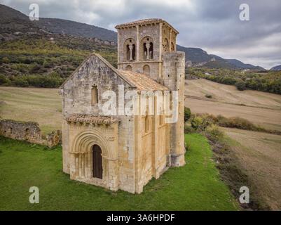 Eremitage von San Pedro de Tejada, romanische Eremitage, Puente-Arenas, Merindad de Valdivielso, Burgos, Spanien, Europa Stockfoto
