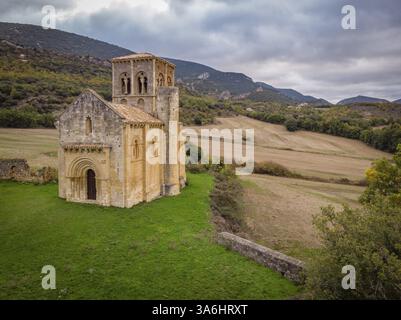 Eremitage von San Pedro de Tejada, romanische Eremitage, Puente-Arenas, Merindad de Valdivielso, Burgos, Spanien, Europa Stockfoto