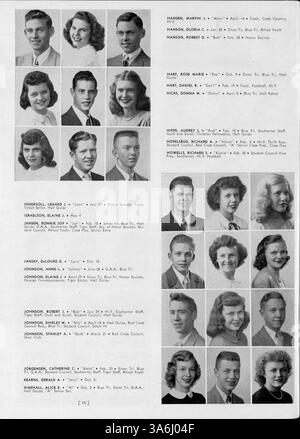 Das Jahrbuch „Tiger“ 1948 von der South High School zeigt die Schüler, Lehrer und Veranstaltungen des Schuljahres 1947-1948, wobei der Schwerpunkt auf den Beiträgen afroamerikanischer Schüler für die Schulgemeinschaft liegt. Stockfoto