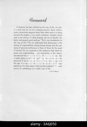 Das Jahrbuch „Tiger“ von 1948 der South High School beleuchtet Schüler, Lehrer und außerschulische Aktivitäten aus dem Schuljahr 1947-1948 und legt besonderen Wert auf den Einfluss afroamerikanischer Schüler. Stockfoto