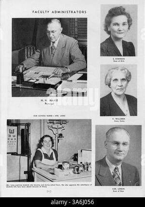 Das Jahrbuch „Tiger“ 1948 von der South High School ist ein umfangreiches Archiv des Schuljahres 1947-1948, in dem die Leistungen der Schüler, der Sport und die Geschichte der afroamerikanischen Geschichte thematisiert werden. Stockfoto