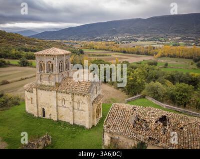 Eremitage von San Pedro de Tejada, romanische Eremitage, Puente-Arenas, Merindad de Valdivielso, Burgos, Spanien, Europa Stockfoto