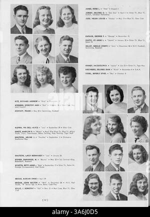 Das Jahrbuch „Tiger“ 1948 der South High School zeichnet die Aktivitäten des Schuljahres 1947-1948 auf und betont die Rolle afroamerikanischer Schüler in akademischen, sportlichen und außerschulischen Bereichen. Stockfoto