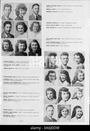 Das Jahrbuch „Tiger“ 1948 der South High School erfasst das akademische, sportliche und außerschulische Leben der Schüler während des Schuljahres 1947-1948 und hebt die Beiträge afroamerikanischer Schüler hervor. Stockfoto