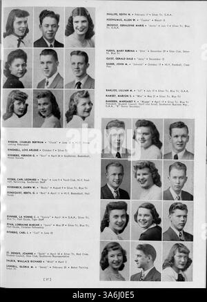 Diese Ausgabe des Jahrbuchs „Tiger“ von der South High School von 1948 reflektiert die akademischen, sportlichen und außerschulischen Leistungen von Schülern, mit Schwerpunkt auf den Beiträgen afroamerikanischer Schüler in den Jahren 1947 bis 1948. Stockfoto