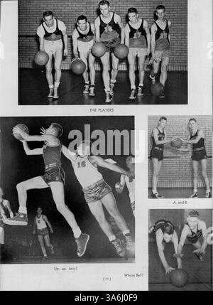 Das Jahrbuch „Tiger“ 1948 der South High School spiegelt die akademischen, sportlichen und außerschulischen Aktivitäten des Schuljahres 1947-1948 wider. Das Jahrbuch zeigt Schüler, Lehrer, Vereine und Leichtathletik und hebt den Beitrag afroamerikanischer Schüler zu Schulveranstaltungen und Kultur hervor. Stockfoto