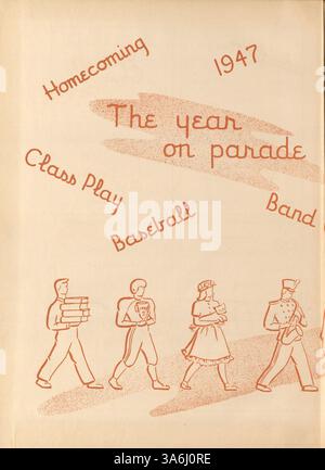 Das Jahrbuch „Tiger“ von der South High School 1948 beleuchtet die akademischen, sportlichen und außerschulischen Leistungen der Schüler während des Schuljahres 1947-1948, mit besonderem Augenmerk auf die Führung afroamerikanischer Schüler und ihre Beteiligung an Schulveranstaltungen. Stockfoto