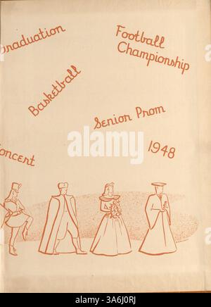 Das Jahrbuch „Tiger“ von der South High School 1948 dokumentiert die akademischen, sportlichen und außerschulischen Leistungen der Schüler während des Schuljahres 1947-1948, wobei der Schwerpunkt auf den Beiträgen afroamerikanischer Schüler bei der Gestaltung von Schulveranstaltungen und Führungsrollen liegt. Stockfoto